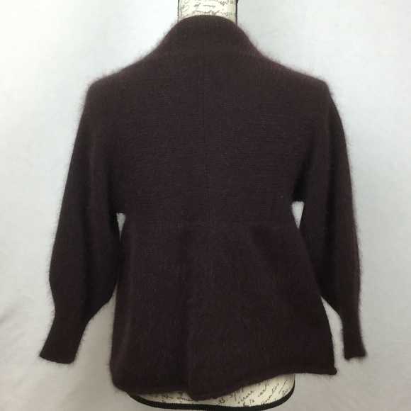 Moda International Angora rabbit fur blend open front Cardigan sweater small - Picture 12 of 17